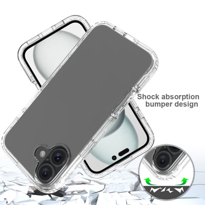 For iPhone 16 Plus Clear TPU Hybrid PC Shockproof Phone Case(Transparent) by buy2fix