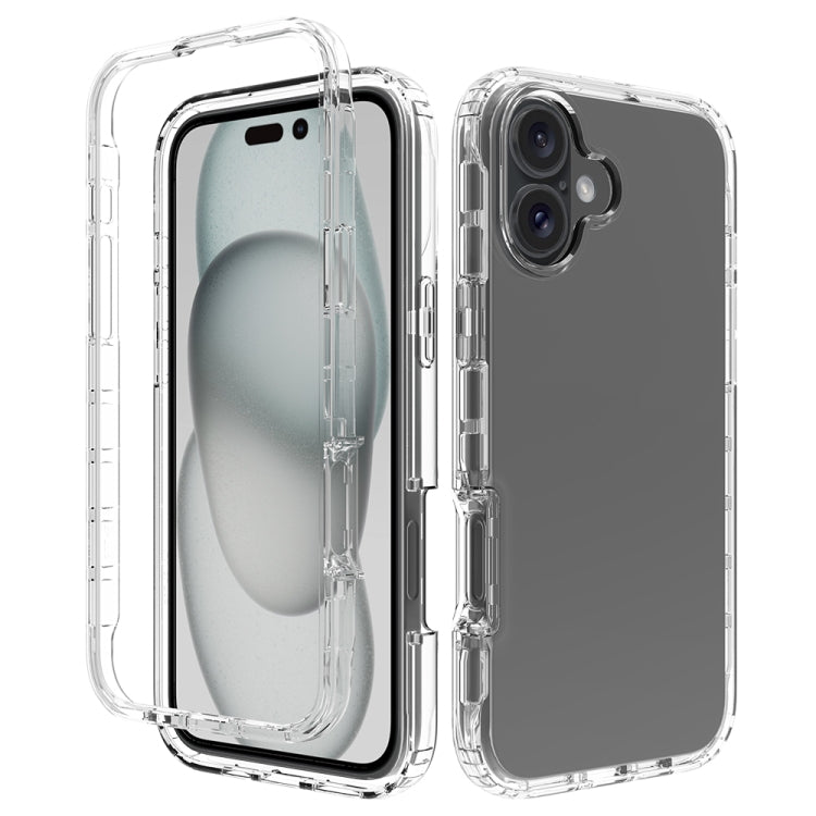 For iPhone 16 Plus Clear TPU Hybrid PC Shockproof Phone Case(Transparent) by buy2fix