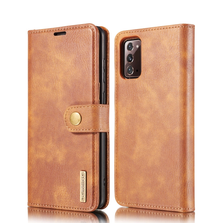 For Samsung Galaxy Note20 DG.MING Crazy Horse Texture Flip Detachable Magnetic Leather Case with Holder & Card Slots & Wallet(Brown) by DG.MING