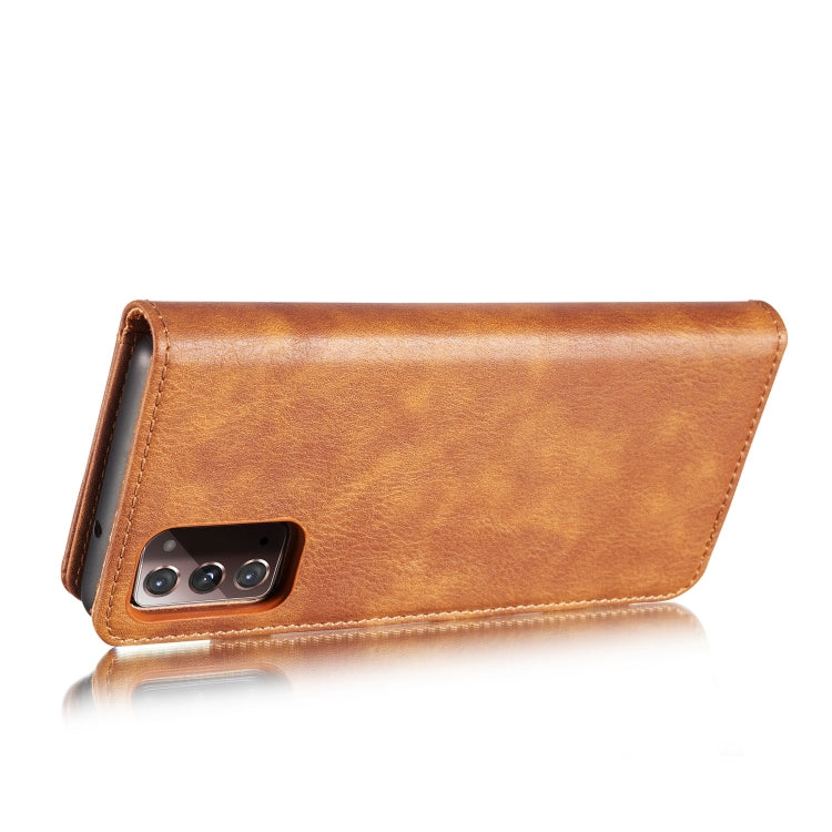 For Samsung Galaxy Note20 DG.MING Crazy Horse Texture Flip Detachable Magnetic Leather Case with Holder & Card Slots & Wallet(Brown) by DG.MING