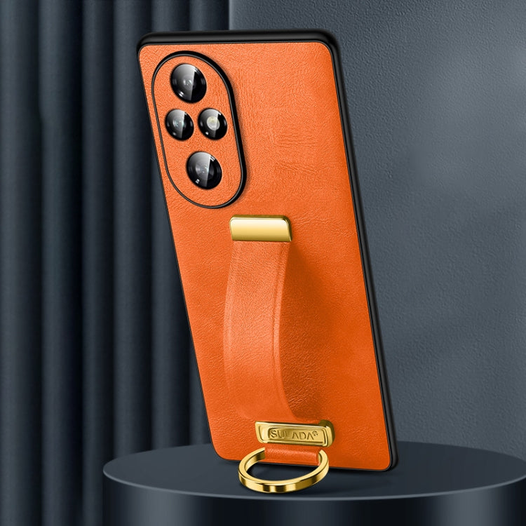 For Honor 200 Pro SULADA PC Hybrid Leather Texture Skin Feel Shockproof Phone Case(Orange) - Honor Cases by SULADA | Online Shopping UK | buy2fix