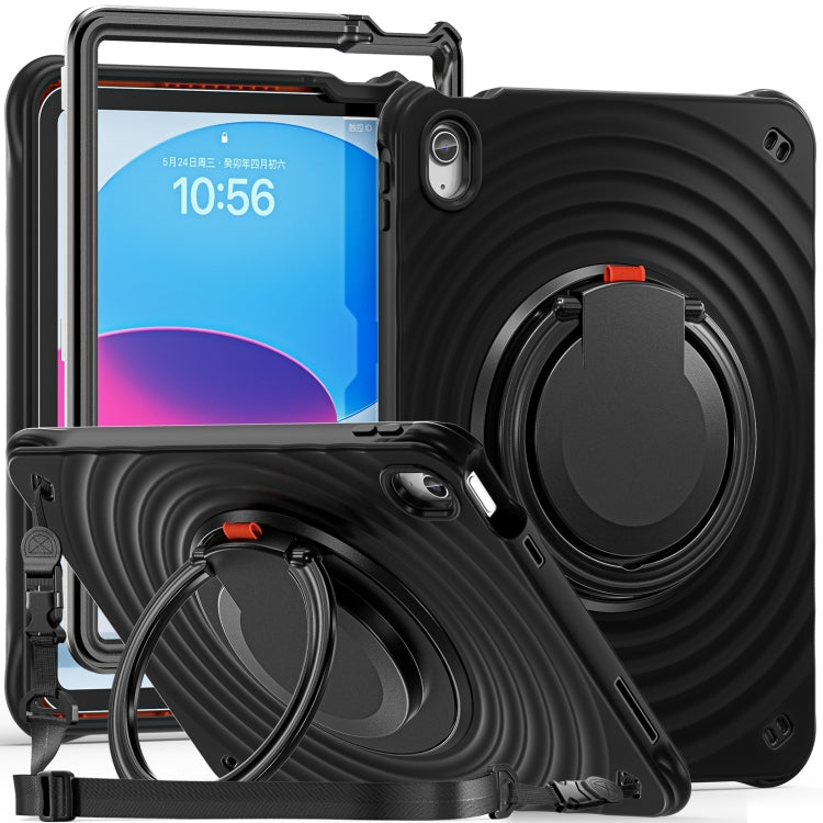 For iPad 2025 / 2022 Rotation Handle Holder Silicone Hybrid PC Tablet Case(Black) - iPad 2025 / 2022 Cases by buy2fix | Online Shopping UK | buy2fix