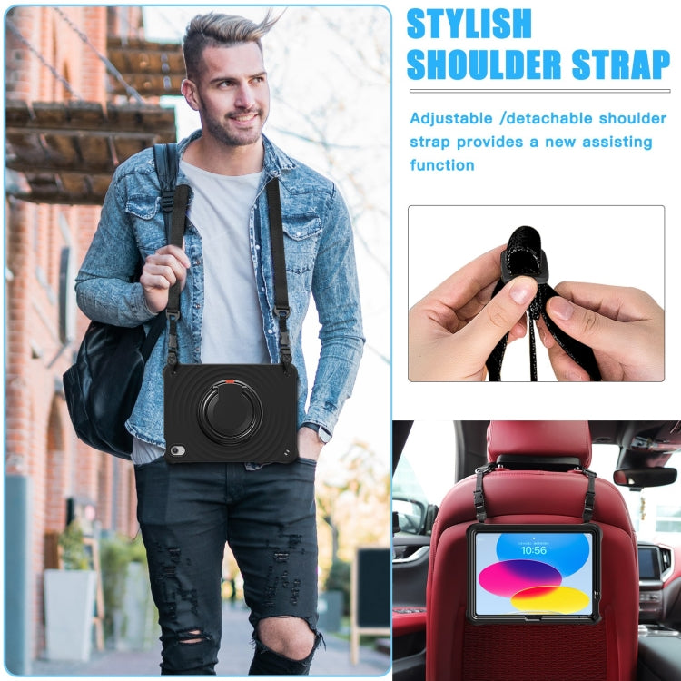 For iPad 2025 / 2022 Rotation Handle Holder Silicone Hybrid PC Tablet Case(Black) - iPad 2025 / 2022 Cases by buy2fix | Online Shopping UK | buy2fix