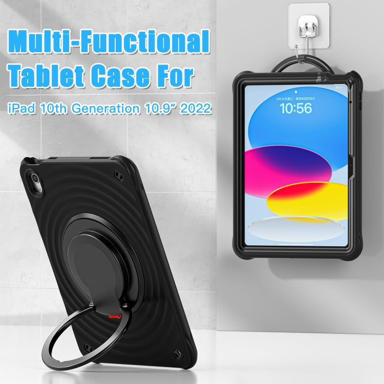 For iPad 2025 / 2022 Rotation Handle Holder Silicone Hybrid PC Tablet Case(Black) - iPad 2025 / 2022 Cases by buy2fix | Online Shopping UK | buy2fix