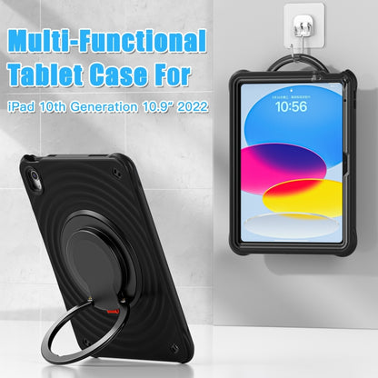 For iPad 2025 / 2022 Rotation Handle Holder Silicone Hybrid PC Tablet Case(Black) - iPad 2025 / 2022 Cases by buy2fix | Online Shopping UK | buy2fix