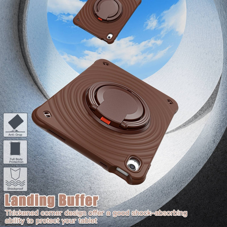 For iPad 2025 / 2022 Rotation Handle Holder Silicone Hybrid PC Tablet Case(Chocolate) - iPad 2025 / 2022 Cases by buy2fix | Online Shopping UK | buy2fix