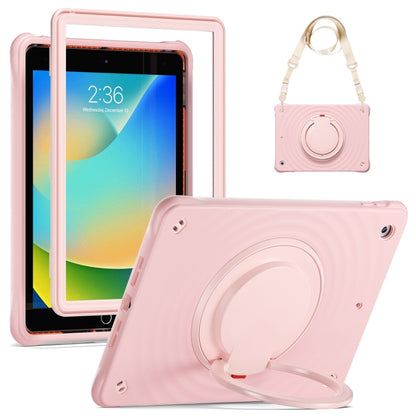 For iPad 10.2 2021 / 2020 / 2019 Rotation Handle Holder Silicone Hybrid PC Tablet Case(Pink) - iPad 10.2 Cases by buy2fix | Online Shopping UK | buy2fix