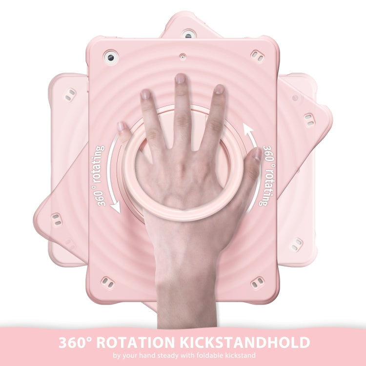 For iPad 10.2 2021 / 2020 / 2019 Rotation Handle Holder Silicone Hybrid PC Tablet Case(Pink) - iPad 10.2 Cases by buy2fix | Online Shopping UK | buy2fix