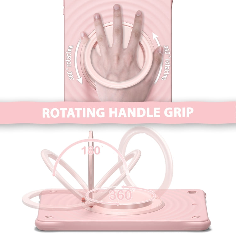 For iPad 10.2 2021 / 2020 / 2019 Rotation Handle Holder Silicone Hybrid PC Tablet Case(Pink) - iPad 10.2 Cases by buy2fix | Online Shopping UK | buy2fix