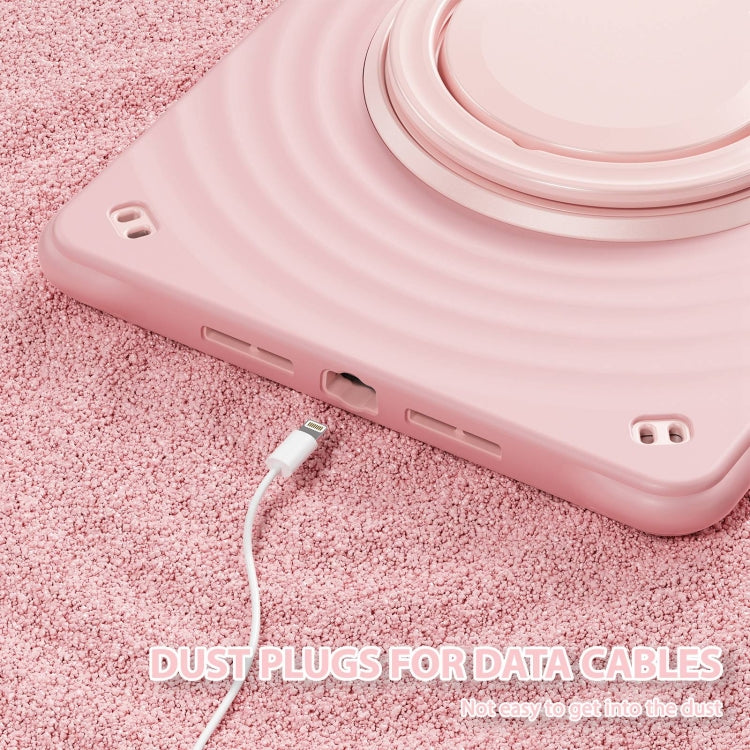 For iPad 10.2 2021 / 2020 / 2019 Rotation Handle Holder Silicone Hybrid PC Tablet Case(Pink) - iPad 10.2 Cases by buy2fix | Online Shopping UK | buy2fix
