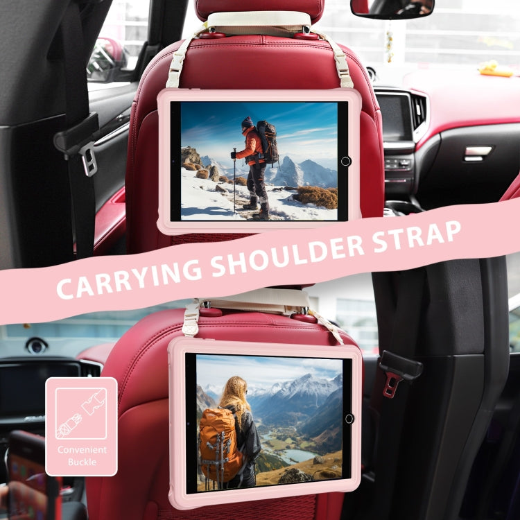 For iPad 10.2 2021 / 2020 / 2019 Rotation Handle Holder Silicone Hybrid PC Tablet Case(Pink) - iPad 10.2 Cases by buy2fix | Online Shopping UK | buy2fix