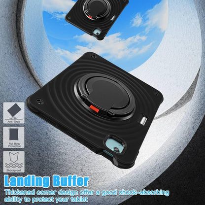 For iPad Air 11 2025 / 2024 Rotation Handle Holder Silicone Hybrid PC Tablet Case(Black) - iPad Air 11 2025 / 2024 Cases by buy2fix | Online Shopping UK | buy2fix