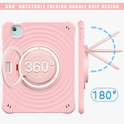 For iPad Air 11 2025 / 2024 Rotation Handle Holder Silicone Hybrid PC Tablet Case(Pink) - iPad Air 11 2025 / 2024 Cases by buy2fix | Online Shopping UK | buy2fix