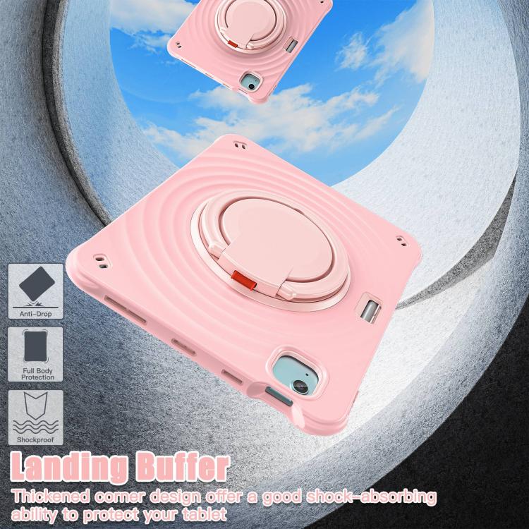For iPad Air 11 2025 / 2024 Rotation Handle Holder Silicone Hybrid PC Tablet Case(Pink) - iPad Air 11 2025 / 2024 Cases by buy2fix | Online Shopping UK | buy2fix