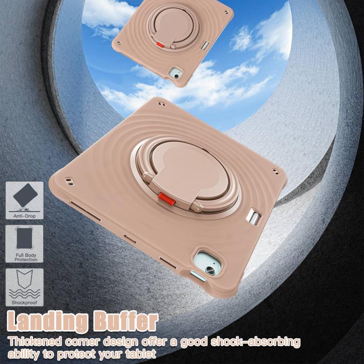 For iPad Air 13 2025 / 2024 Rotation Handle Holder Silicone Hybrid PC Tablet Case(Light Coffee) - iPad Air 13 2025 / 2024 Cases by buy2fix | Online Shopping UK | buy2fix