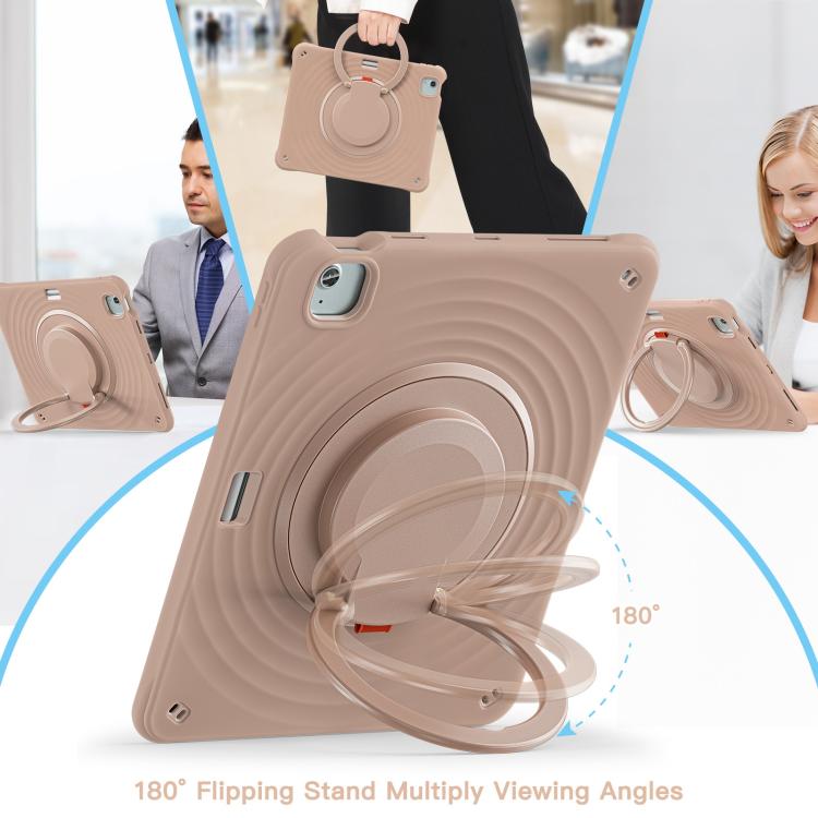 For iPad Air 13 2025 / 2024 Rotation Handle Holder Silicone Hybrid PC Tablet Case(Light Coffee) - iPad Air 13 2025 / 2024 Cases by buy2fix | Online Shopping UK | buy2fix