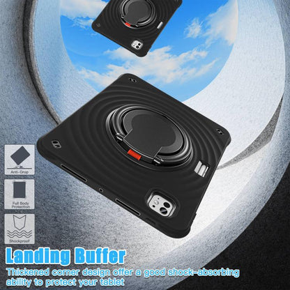 For iPad Pro 11 2024 Rotation Handle Holder Silicone Hybrid PC Tablet Case(Black) - iPad Pro 11 2024 Cases by buy2fix | Online Shopping UK | buy2fix