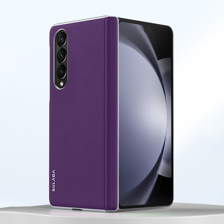For Samsung Galaxy Z Fold4 SULADA Skin Feel Liquid Leather Shockproof Phone Case(Purple) - Galaxy Z Fold4 5G Cases by SULADA | Online Shopping UK | buy2fix
