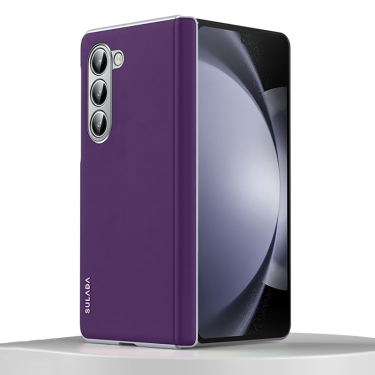 For Samsung Galaxy Z Fold5 SULADA Skin Feel Liquid Leather Shockproof Phone Case(Purple) - Galaxy Z Fold5 Cases by SULADA | Online Shopping UK | buy2fix