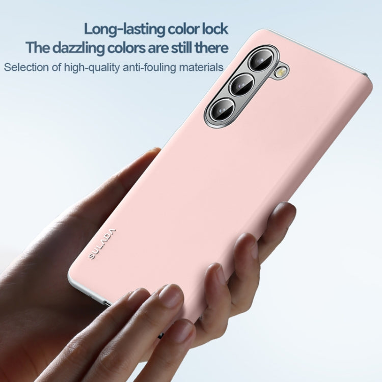 For Samsung Galaxy Z Fold5 SULADA Skin Feel Liquid Leather Shockproof Phone Case(White) - Galaxy Z Fold5 Cases by SULADA | Online Shopping UK | buy2fix