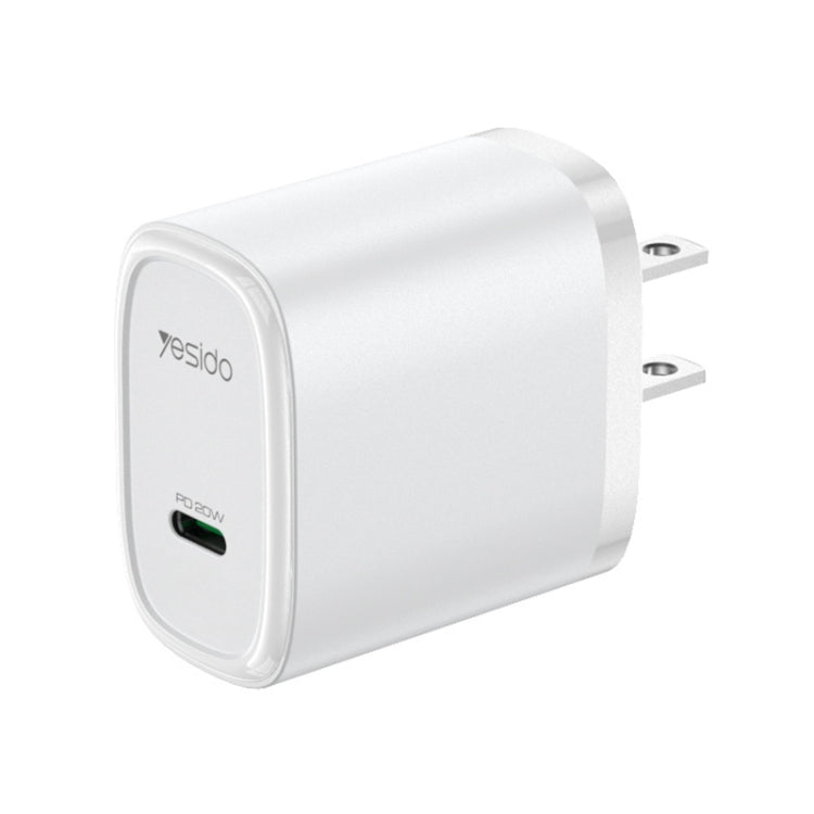 Yesido YC11U 20W PD USB-C / Type-C Fast Charging Charger, Specification:US Plug(White) - USB Charger by Yesido | Online Shopping UK | buy2fix