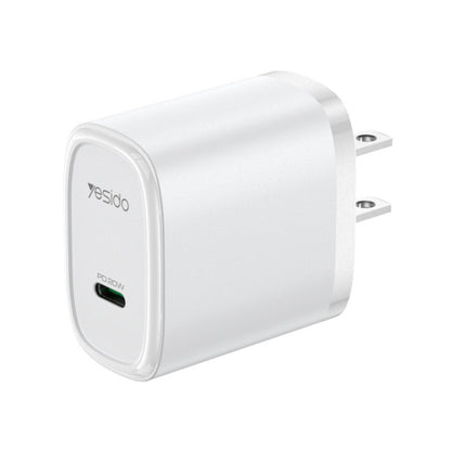 Yesido YC11U 20W PD USB-C / Type-C Fast Charging Charger, Specification:US Plug(White) - USB Charger by Yesido | Online Shopping UK | buy2fix