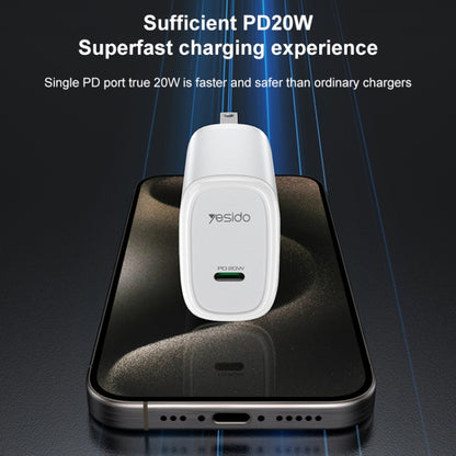 Yesido YC11U 20W PD USB-C / Type-C Fast Charging Charger, Specification:US Plug(White) - USB Charger by Yesido | Online Shopping UK | buy2fix