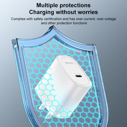 Yesido YC11U 20W PD USB-C / Type-C Fast Charging Charger, Specification:US Plug(White) - USB Charger by Yesido | Online Shopping UK | buy2fix