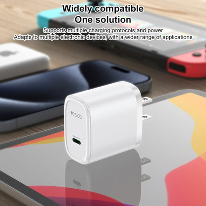 Yesido YC11U 20W PD USB-C / Type-C Fast Charging Charger, Specification:US Plug(White) - USB Charger by Yesido | Online Shopping UK | buy2fix