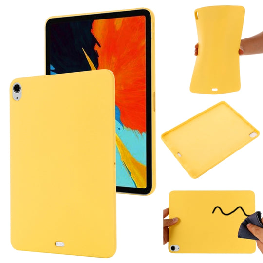 For iPad Air 13 2026 / 2025 / 2024 Pure Color Liquid Silicone Shockproof Tablet Case(Yellow)