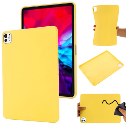 For iPad Pro 13 2025 / 2024 Pure Color Liquid Silicone Shockproof Tablet Case(Yellow) by buy2fix
