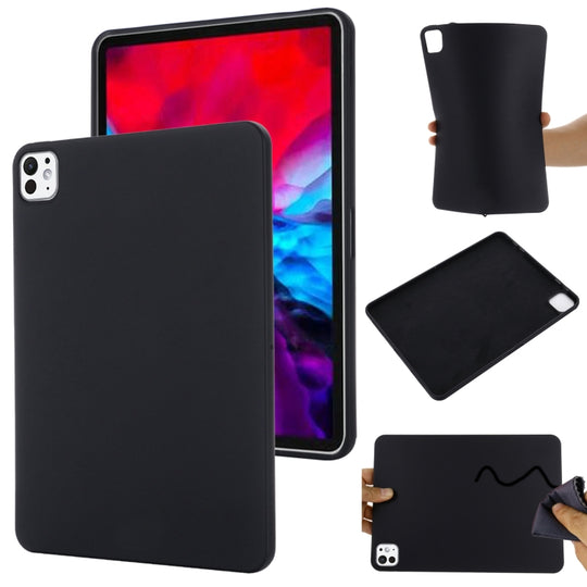 For iPad Pro 11 2025 / 2024 Pure Color Liquid Silicone Shockproof Tablet Case(Black)
