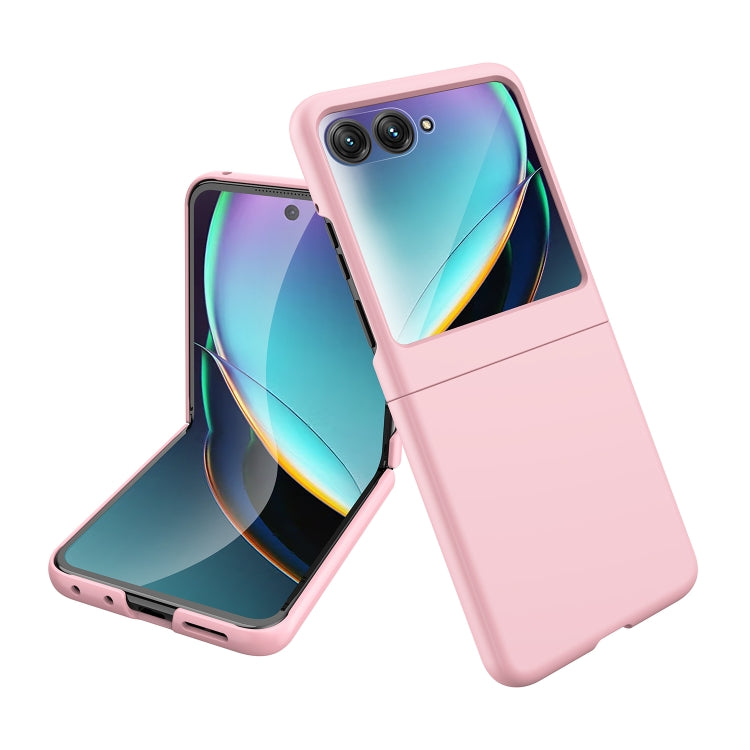 For Motorola Razr 50 Skin Feel Oil Spray Integrated PC Phone Case(Pink) by buy2fix