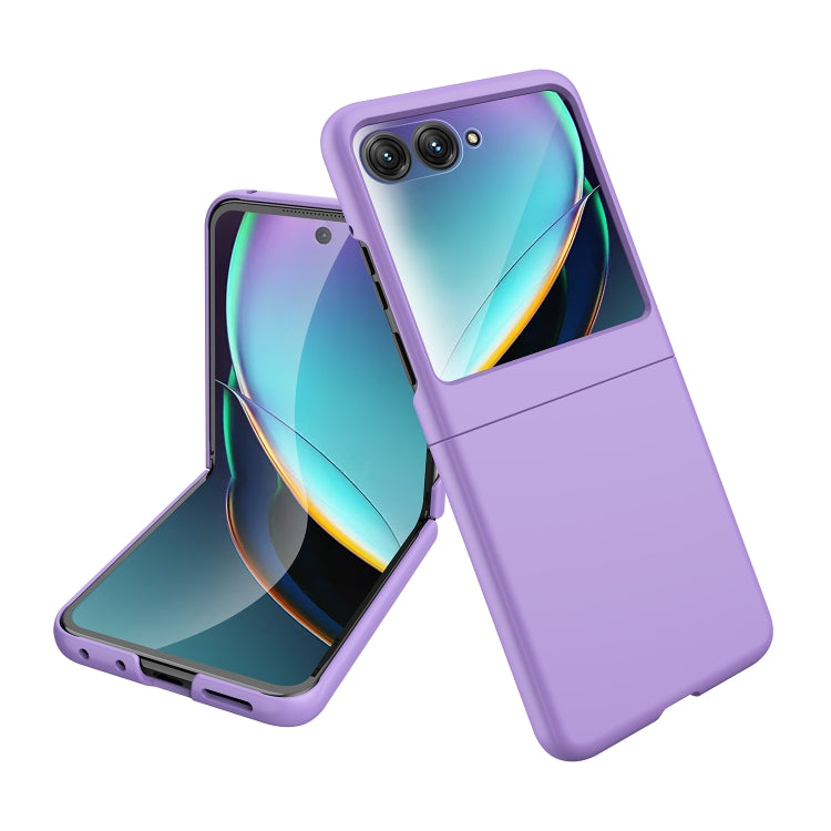 For Motorola Razr 50 Skin Feel Oil Spray Integrated PC Phone Case(Purple) by buy2fix