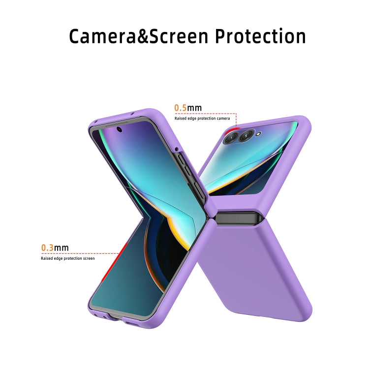 For Motorola Razr 50 Skin Feel Oil Spray Integrated PC Phone Case(Purple) by buy2fix