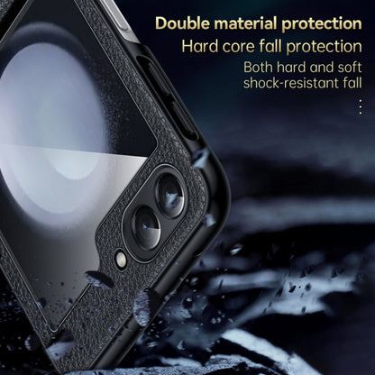 For Samsung Galaxy Z Flip6 SULADA Lychee Texture Invisible Holder Leather Back Cover Phone Case(Green) - Galaxy Z Flip6 5G Cases by SULADA | Online Shopping UK | buy2fix