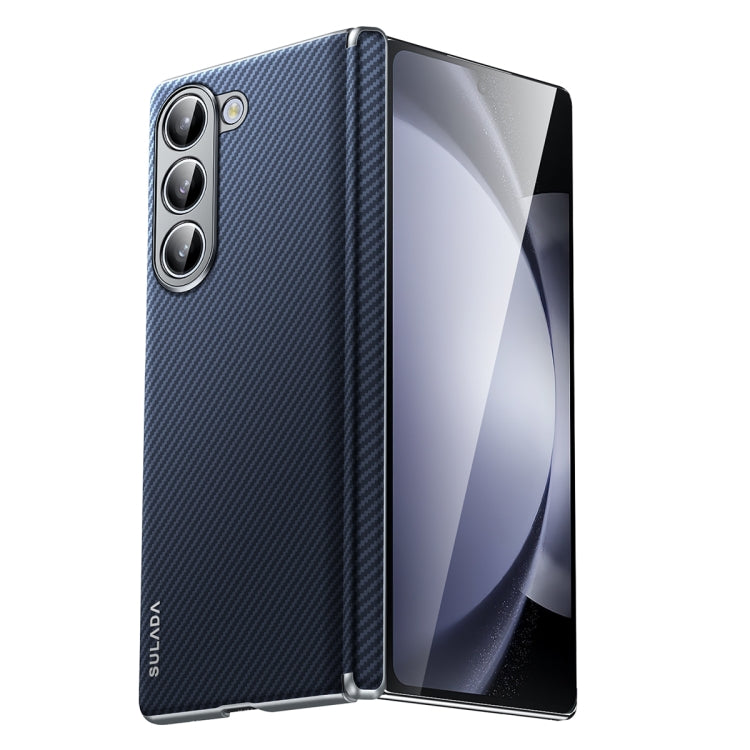 For Samsung Galaxy Z Fold5 SULADA 600D Kevlar Texture PC Shockproof Phone Case(Blue) - Galaxy Z Fold5 Cases by SULADA | Online Shopping UK | buy2fix