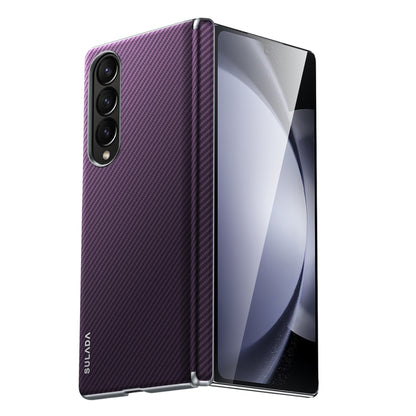 For Samsung Galaxy Z Fold4 SULADA 600D Kevlar Texture PC Shockproof Phone Case(Purple) - Galaxy Z Fold4 5G Cases by SULADA | Online Shopping UK | buy2fix