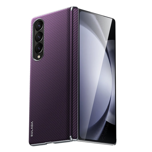 For Samsung Galaxy Z Fold4 SULADA 600D Kevlar Texture PC Shockproof Phone Case(Purple) - Galaxy Z Fold4 5G Cases by SULADA | Online Shopping UK | buy2fix