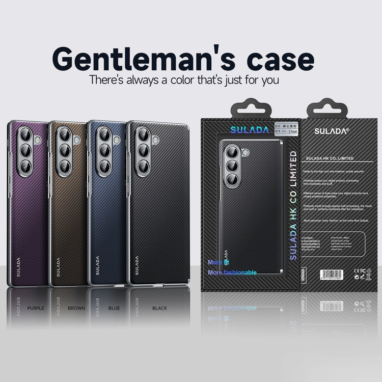 For Samsung Galaxy Z Fold5 SULADA 600D Kevlar Texture PC Shockproof Phone Case(Purple) - Galaxy Z Fold5 Cases by SULADA | Online Shopping UK | buy2fix