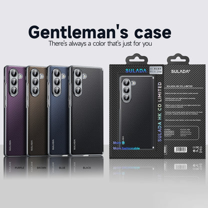 For Samsung Galaxy Z Fold4 SULADA 600D Kevlar Texture PC Shockproof Phone Case(Purple) - Galaxy Z Fold4 5G Cases by SULADA | Online Shopping UK | buy2fix