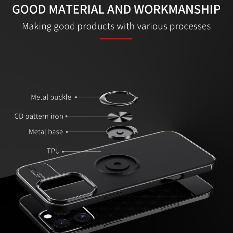 For iPhone 16 Pro Metal Ring Holder TPU Phone Case(Black) - iPhone 16 Pro Cases by buy2fix | Online Shopping UK | buy2fix