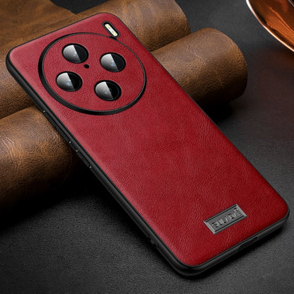 For vivo X100s Pro / X100 Pro SULADA Shockproof TPU + Handmade Leather Phone Case(Red) - X100 Pro Cases by SULADA | Online Shopping UK | buy2fix