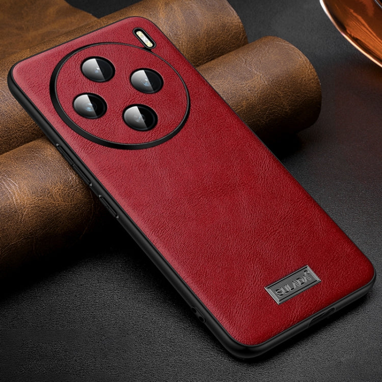 For vivo X100 SULADA Shockproof TPU + Handmade Leather Phone Case(Red) - X100 Cases by SULADA | Online Shopping UK | buy2fix