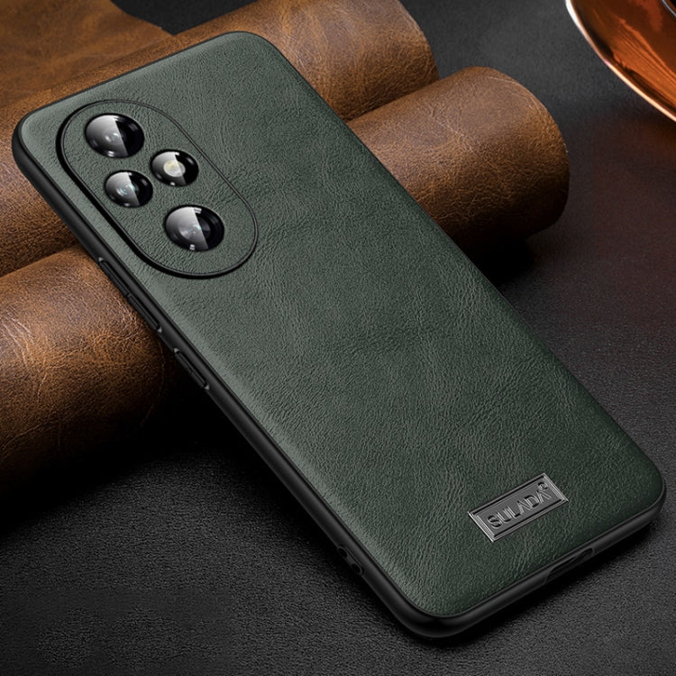 For Honor 200 Pro SULADA Shockproof TPU Hybrid Handmade Leather Phone Case(Green) - Honor Cases by SULADA | Online Shopping UK | buy2fix