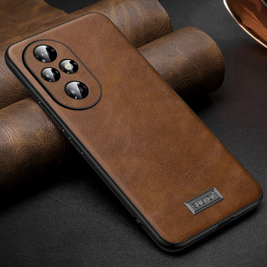 For Honor 200 Pro SULADA Shockproof TPU + Handmade Leather Phone Case(Brown) - Honor Cases by SULADA | Online Shopping UK | buy2fix