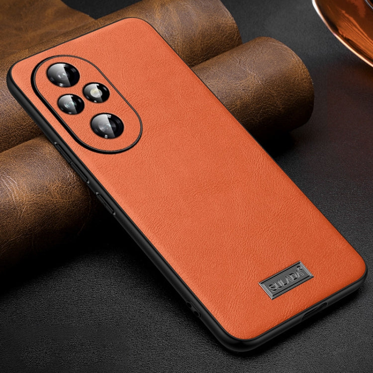 For Honor 200 Pro SULADA Shockproof TPU Hybrid Handmade Leather Phone Case(Orange) - Honor Cases by SULADA | Online Shopping UK | buy2fix