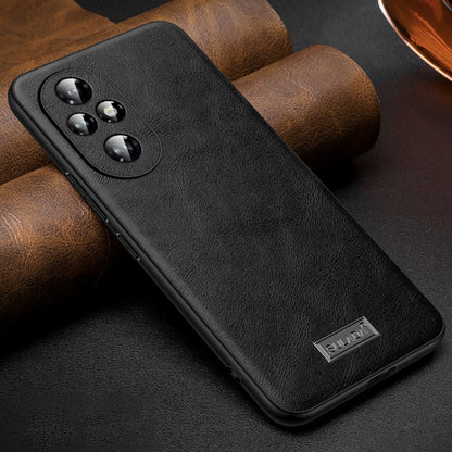 For Honor 200 SULADA Shockproof TPU Hybrid Handmade Leather Phone Case(Black) - Honor Cases by SULADA | Online Shopping UK | buy2fix