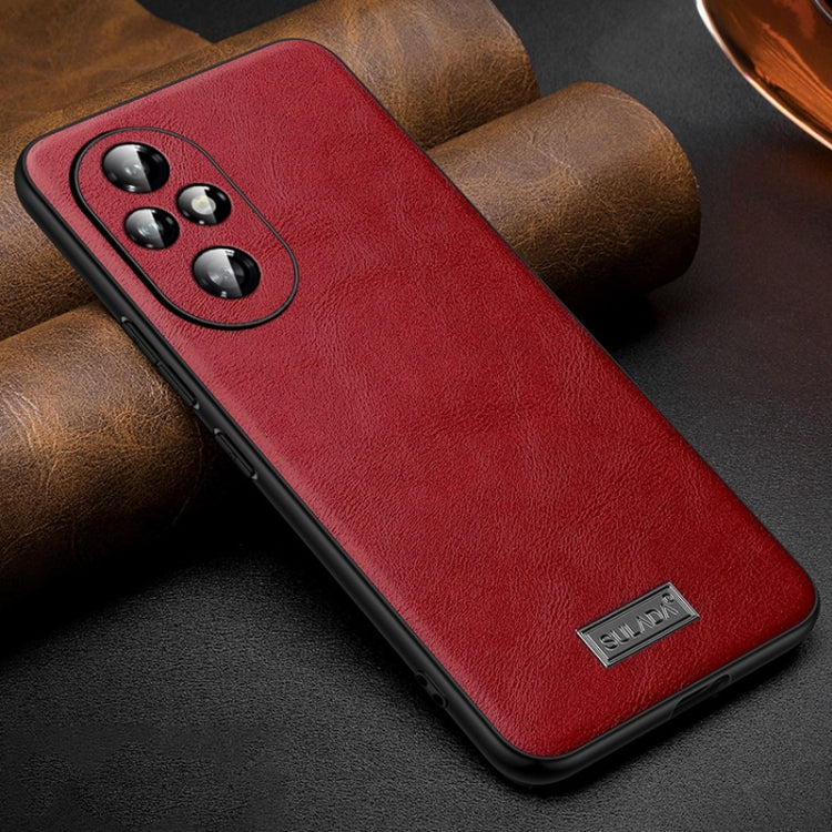For Honor 200 SULADA Shockproof TPU Hybrid Handmade Leather Phone Case(Red) - Honor Cases by SULADA | Online Shopping UK | buy2fix