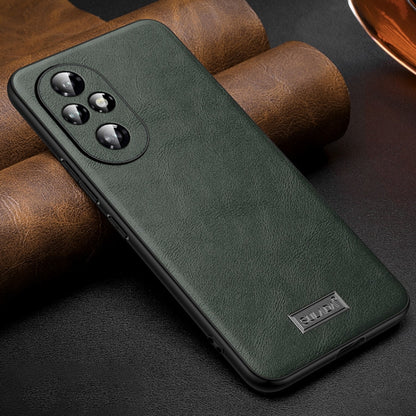 For Honor 200 SULADA Shockproof TPU Hybrid Handmade Leather Phone Case(Green) - Honor Cases by SULADA | Online Shopping UK | buy2fix